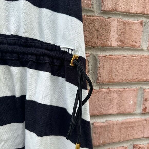 Striped Black and White Kids Dress - Picture 2 of 7